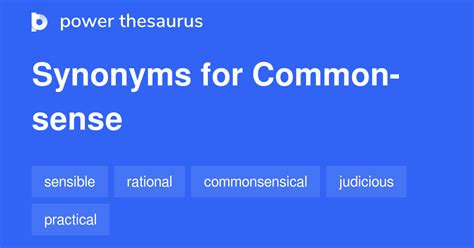 other words for common sense.